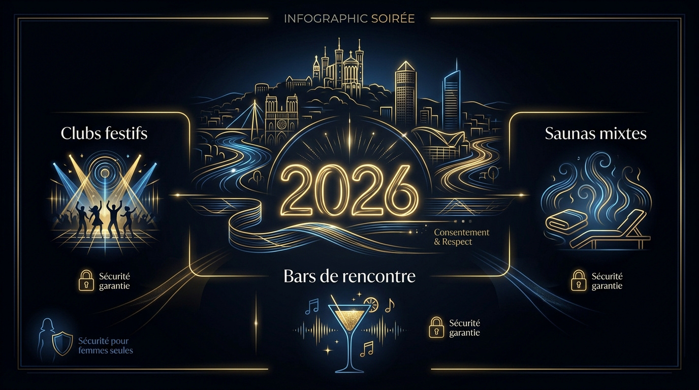 Infographie des soirées libertines exclusives à Lyon en 2026